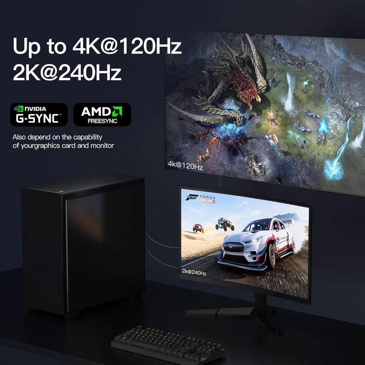 AGFINEST 8K Mini DisplayPort auf HDMI Kabel 1M, Mini DP auf HDMI 2.1 Kabel, unterstützt 8K @ 60Hz, 4