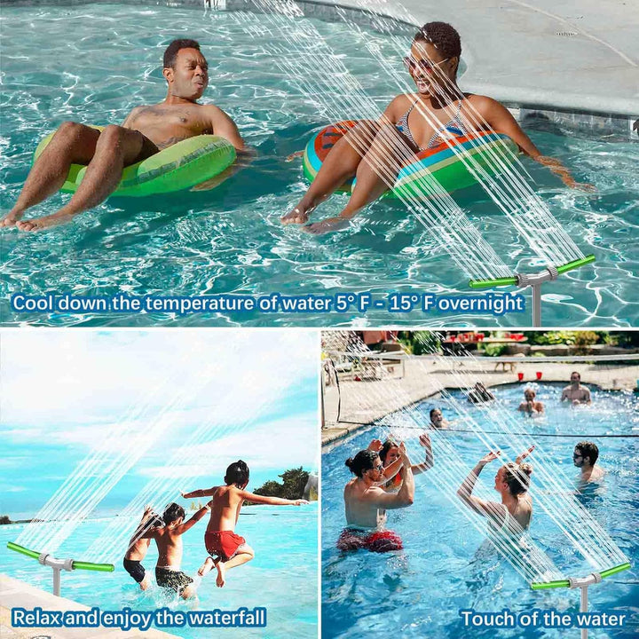 Doppelte Sprühwasserbrunnen, Pool Brunnen für Inground Pools Wasserfall Spray, 2 Pool Brunnen für Ob