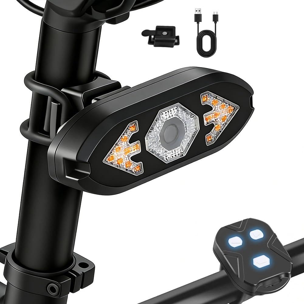 Blinker E Scooter, IPX4 USB Wiederaufladbar E Scooter Blinker mit Funkfernbedienung & Automatische B