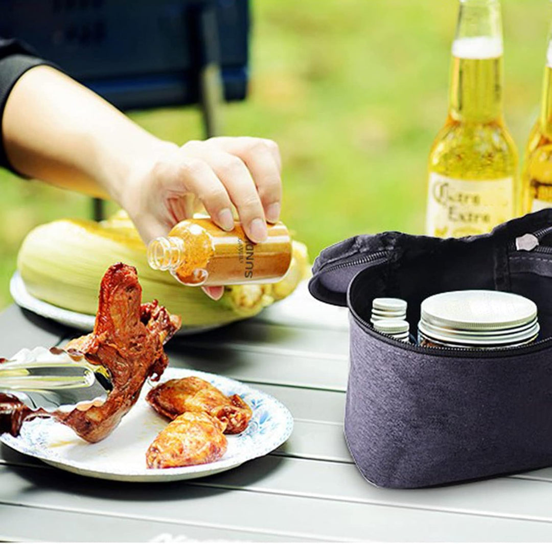 RoseFlower Outdoor Gewürzgläser Set, Set of 8 Stück Tragbar Plastik Gewürzbehälter Camping BBQ Gewür