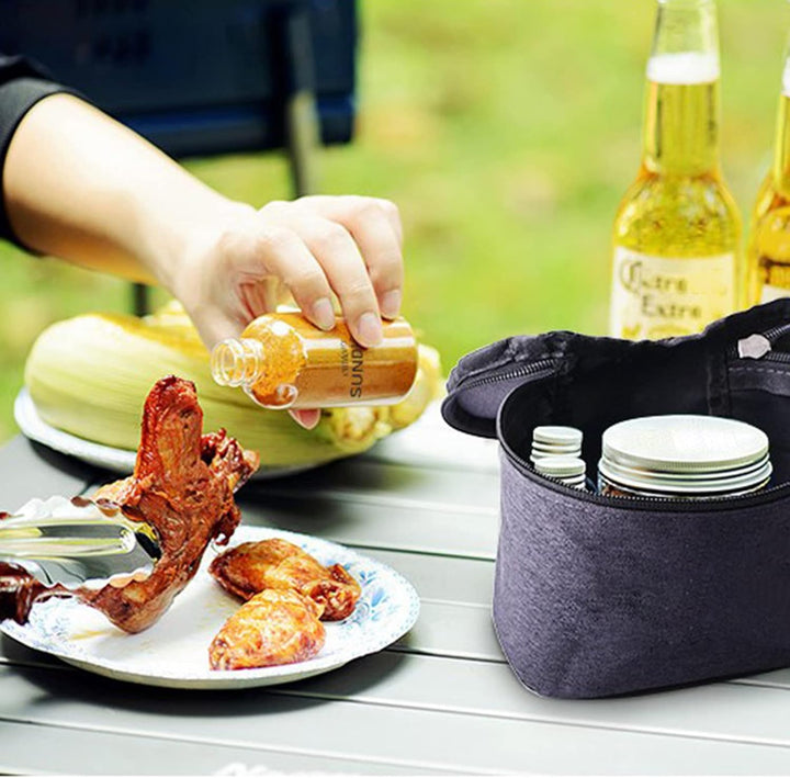 RoseFlower Outdoor Gewürzgläser Set, Set of 8 Stück Tragbar Plastik Gewürzbehälter Camping BBQ Gewür