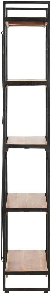 vidaXL Akazienholz Massiv Bücherregal 5 Fächer Industriestil Standregal Büroregal Wandregal Holzrega