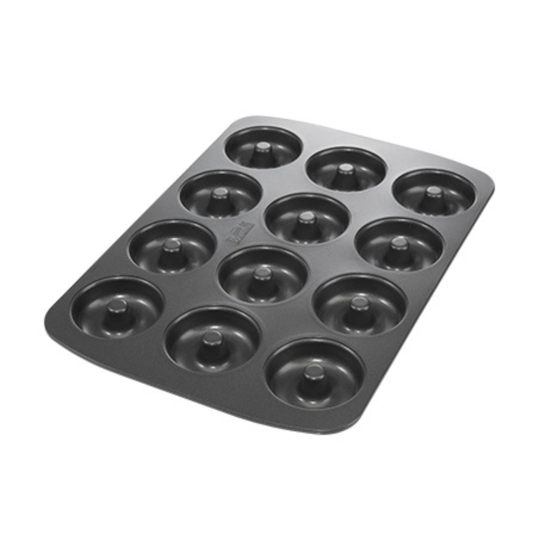 Birkmann Easy Baking Mini-Donutblech, 12 Mulden Donut Backform aus Karbonstahl mit Antihaftbeschicht