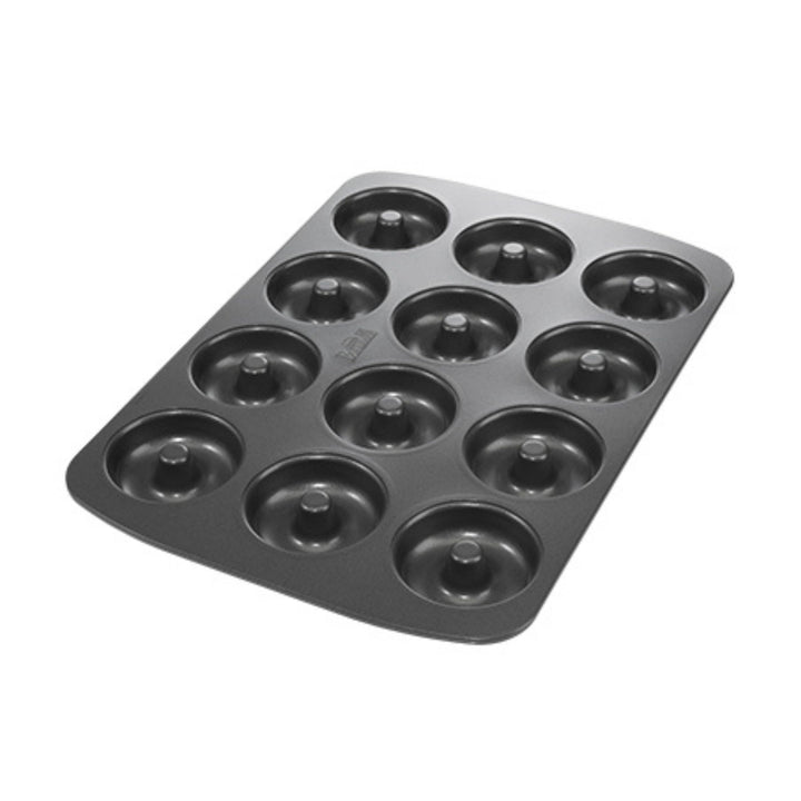 Birkmann Easy Baking Mini-Donutblech, 12 Mulden Donut Backform aus Karbonstahl mit Antihaftbeschicht