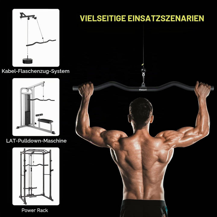 Lyndwin Latzugstange Bizeps Stange Klimmzugstangen Zugstange Muskelzugstange für Zuhause Bodybuildin