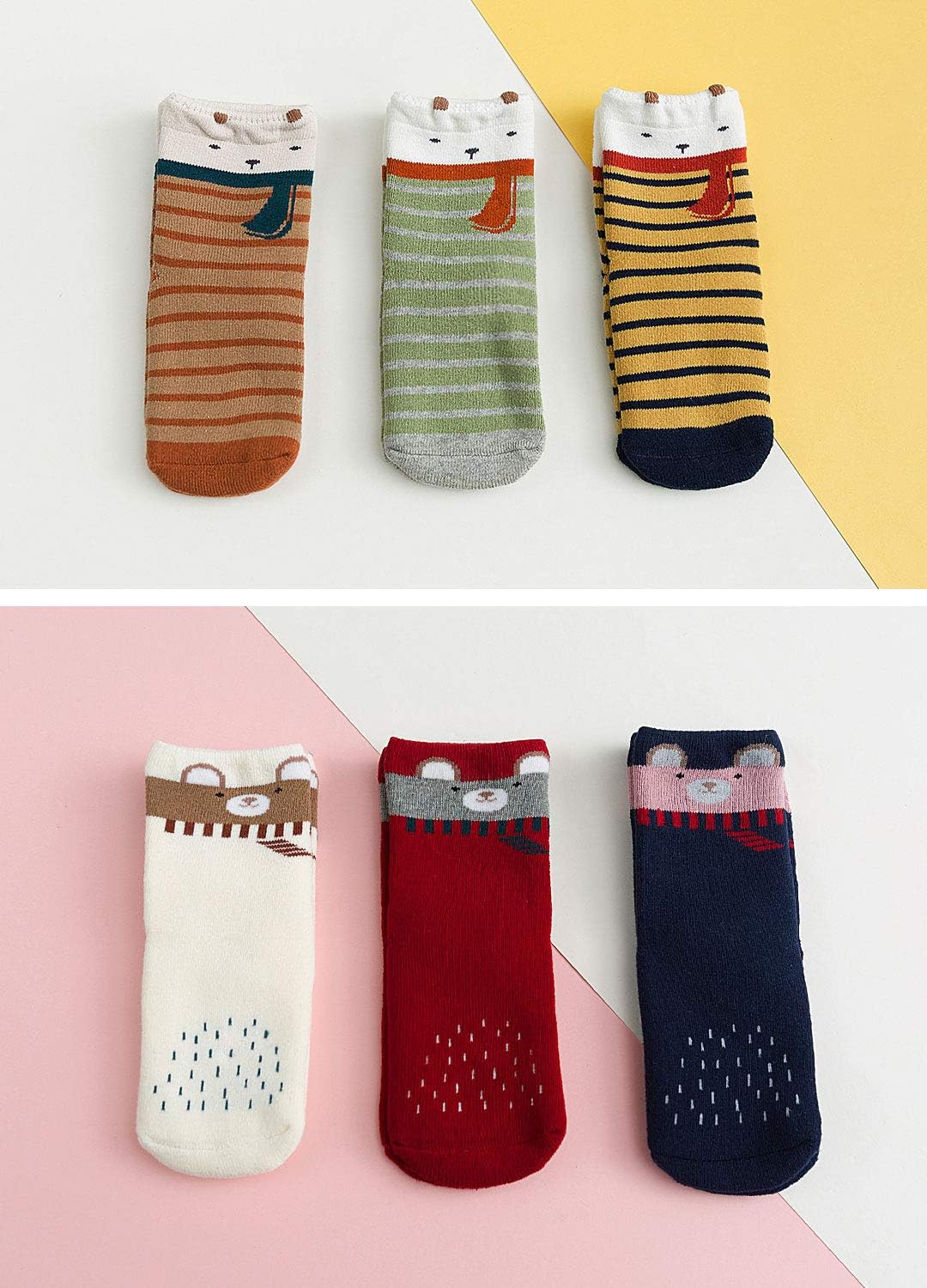 LOFIR Dicke Kinder Socken aus Baumwoll Winter Warme Thermo Socken für kleine Mädchen Jungen Kleinkin