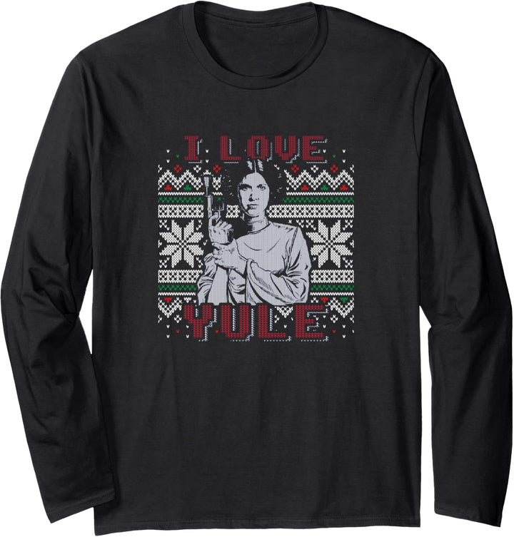 Star Wars I Love Yule Leia Christmas Humor Langarmshirt