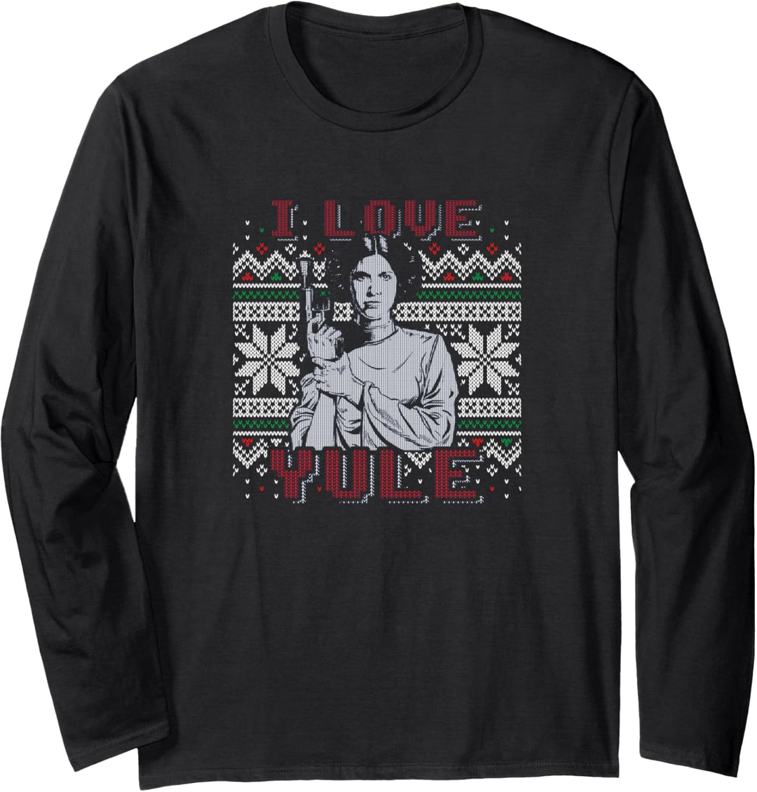 Star Wars I Love Yule Leia Weihnachten Humor Langarmshirt