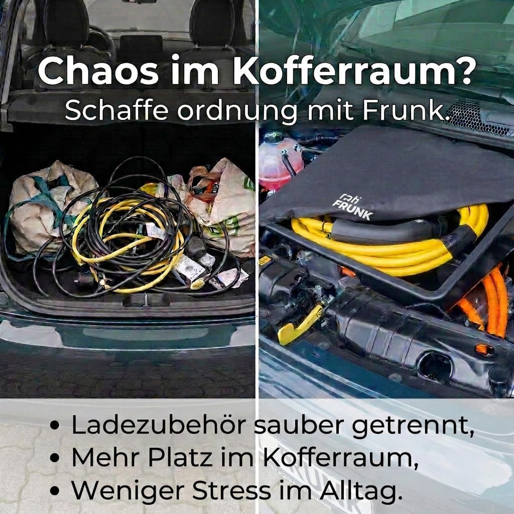 rati Frunk kompatibel für FIAT 500e 2020- |Erweiterter Front-Stauraum. Perfekt für Ladekabel, Zubehö
