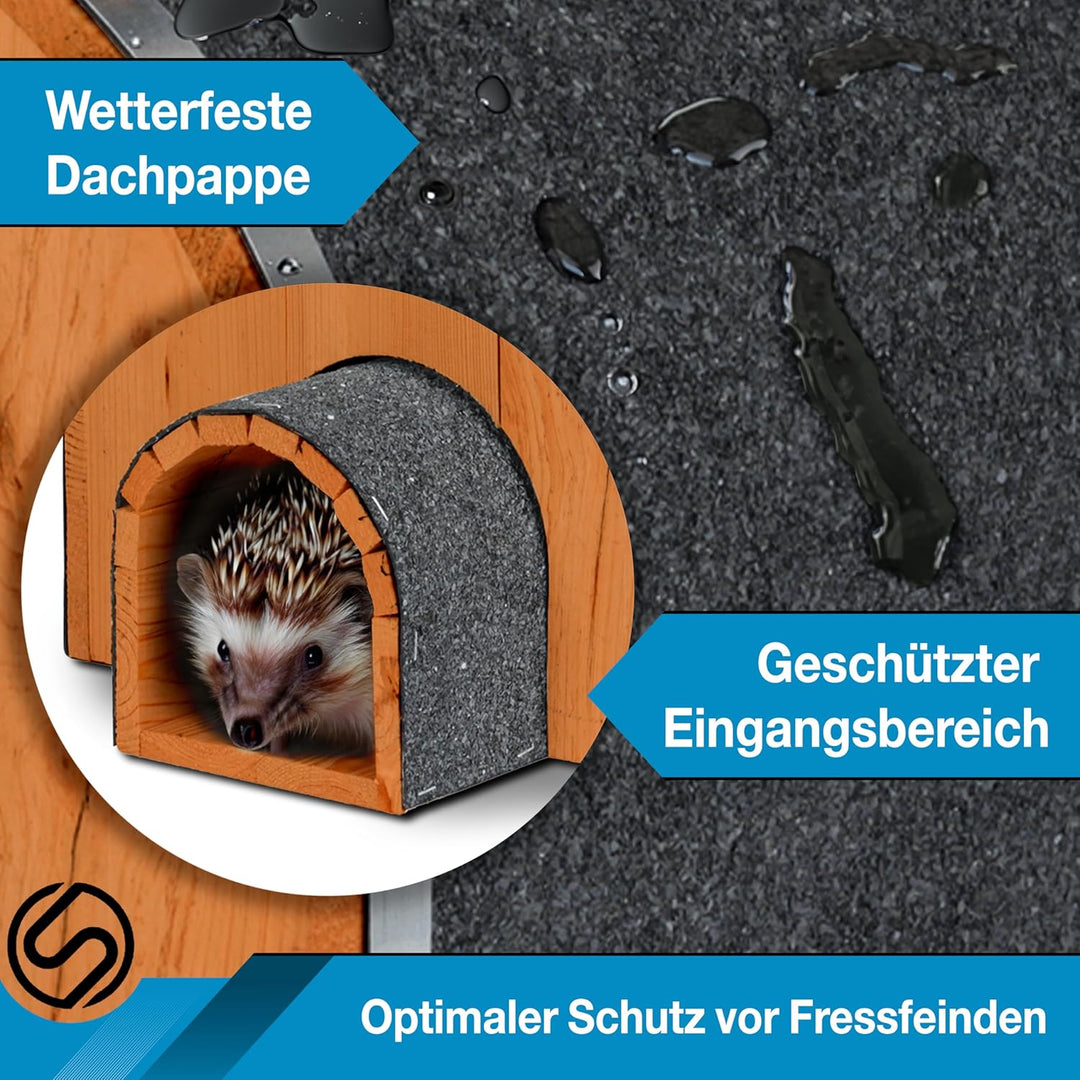 Iglu Igelhaus Winterfest [SCHÜTZT VOR FRESSFEINDEN] - inkl. Dachpappe für optimalen Wetterschutz - P