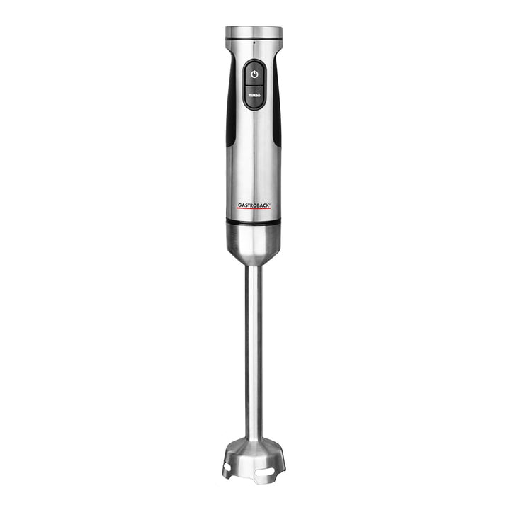 GASTROBACK Edelstahl Stabmixer 1500 Watt - Pürierstab mit 2 Mixaufsätzen, Stampfer, Schneebesen, Rüh