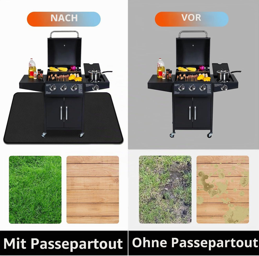 Feuerfeste Matte für den Innenbereich 152x91cm, Flammensichere Matte für den Aussenbereich, Glasfase