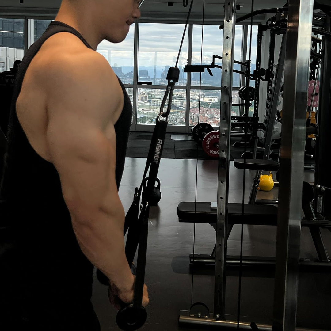 Verstellbare Widerstandsband-Griffe - Robuste Workout-Griffe mit rutschfesten Gummigriffen & flexibl