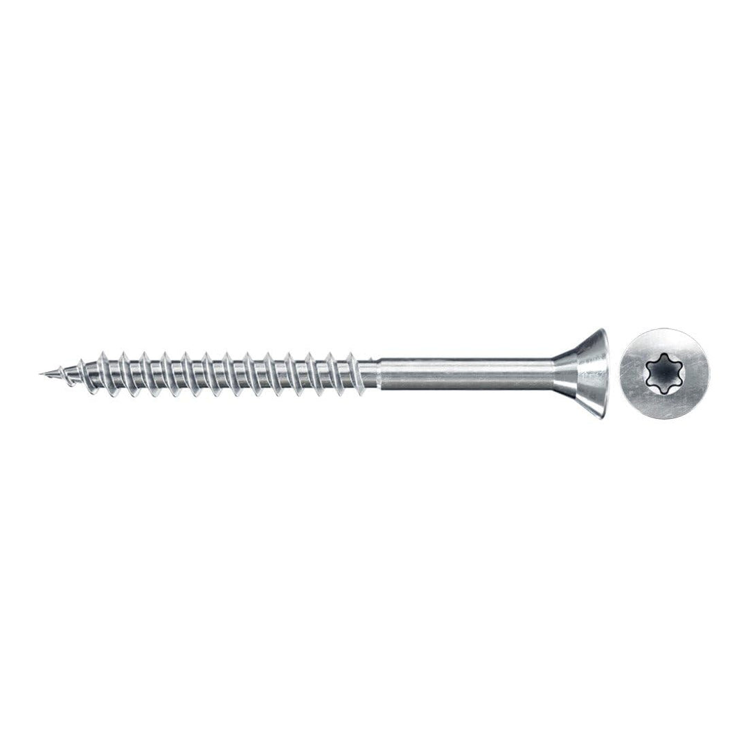 fischer Spanplattenschraube 6,0 x 180 Senkkopf blauverzinkt Teilgewinde Innenstern TX Blau Verzinkt