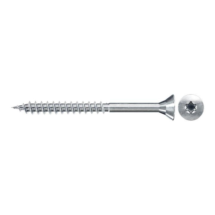 fischer Spanplattenschraube 6,0 x 180 Senkkopf blauverzinkt Teilgewinde Innenstern TX Blau Verzinkt
