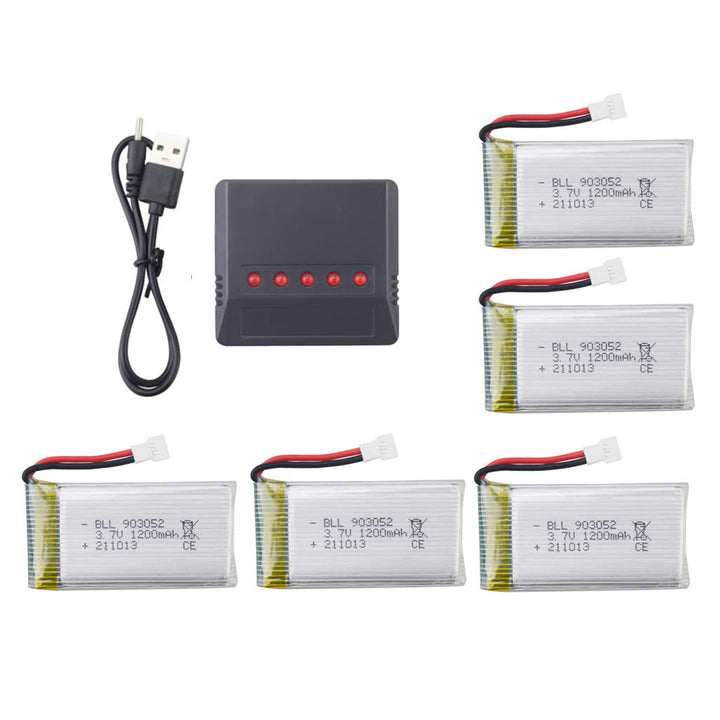 ZYGY 5St. 3.7V 1200mah Lithium Akku &amp; 1St. 5in1 Ladegerät für SYMA X5SW X5SC X5SC-1 Quad-Rotor-Drohn