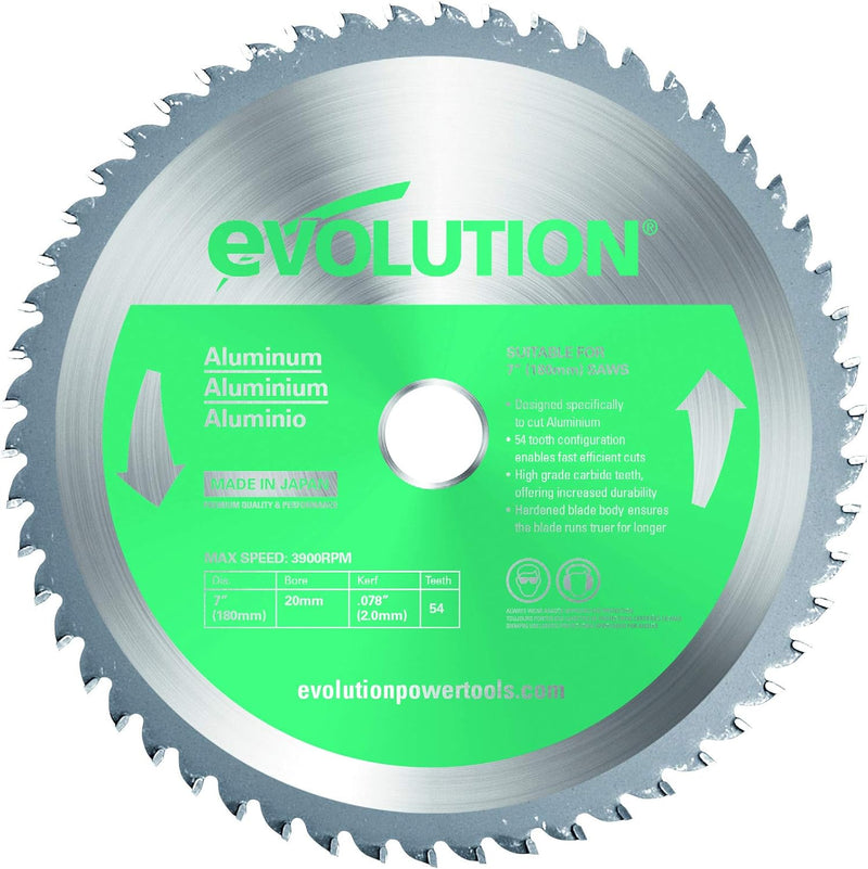 Evolution Power Tools Edelstahl Sägeblatt, 180BLADEAL, 54Z, 7 Inch