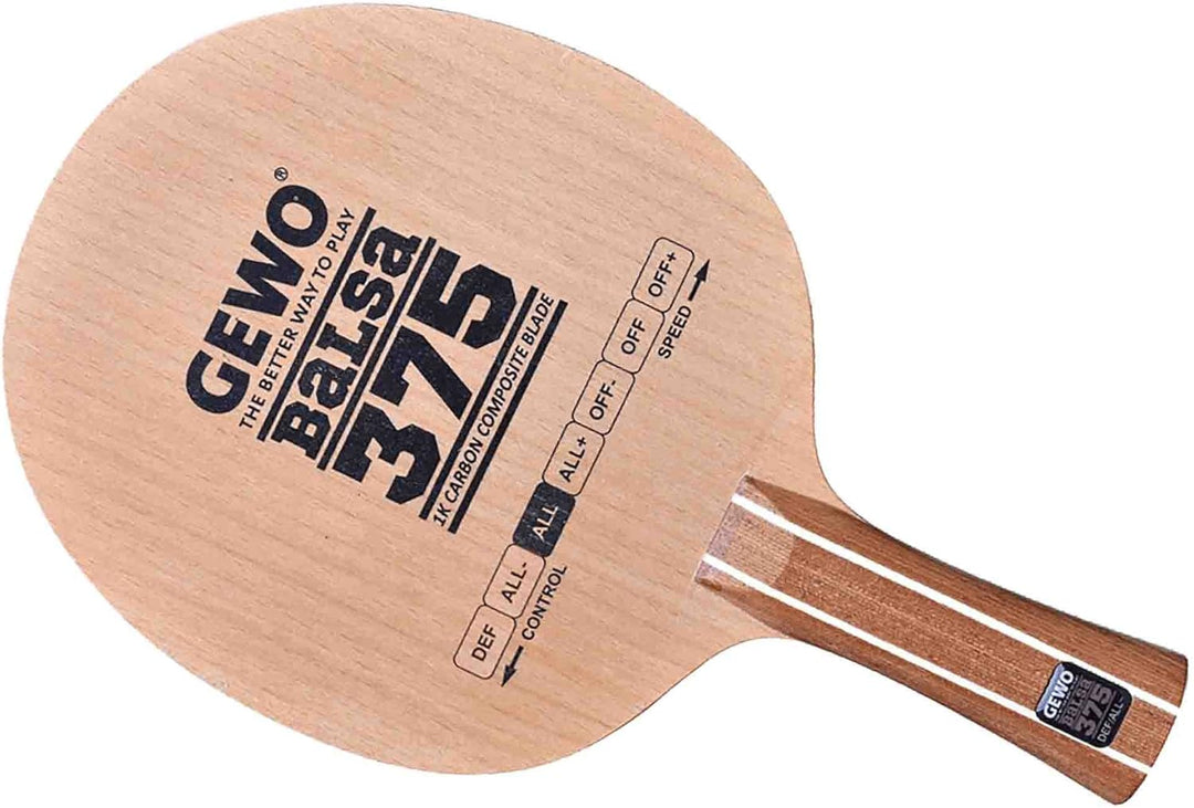 GEWO Balsa Carbon 375 Tischtennisholz – 3+2-lagig mit 1K-Carbon & Balsa – kontrolliert & vielseitig