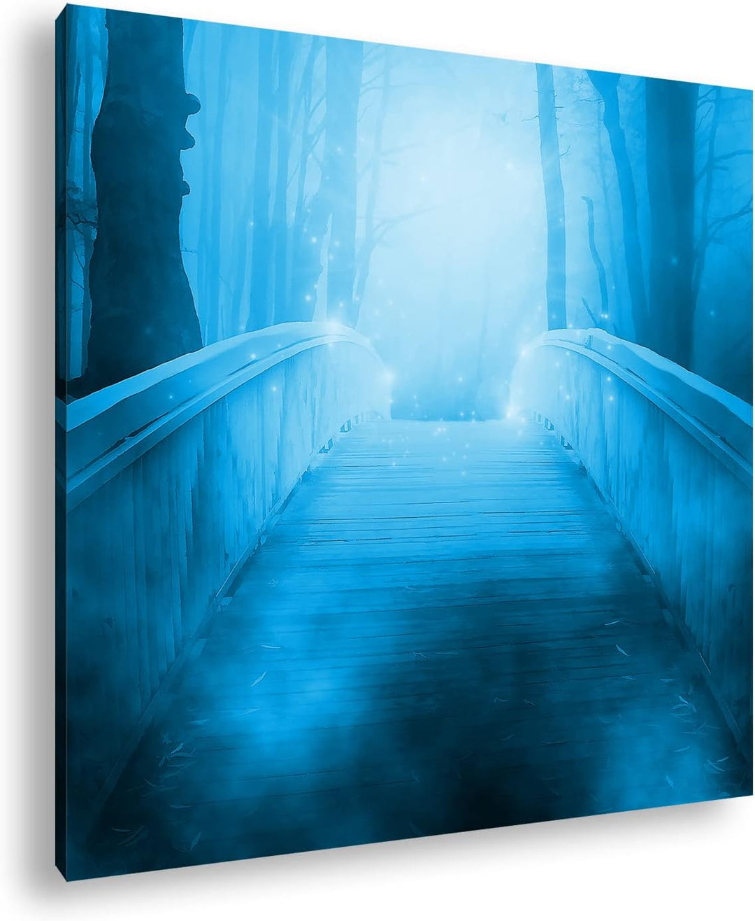 deyoli vernebelte Brücke ins Licht Format: 60x60 Effekt: Monocrome Blau als Leinwandbild, Motiv fert