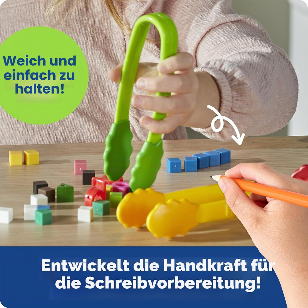 Learning Resources Flex Grip Tongs Pinzette Feinmotorik Greifwerkzeug Set für Vorschule und Kita Han