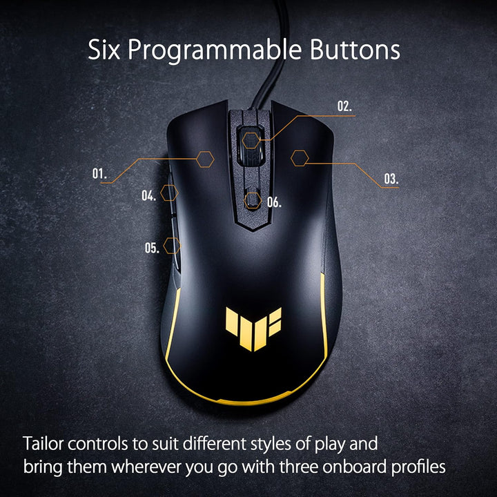 ASUS TUF Gaming M3 GEN II – kabelgebundene Gaming-Maus, Ultraleicht, 59 g, Sensor 8000 DPI, langlebi