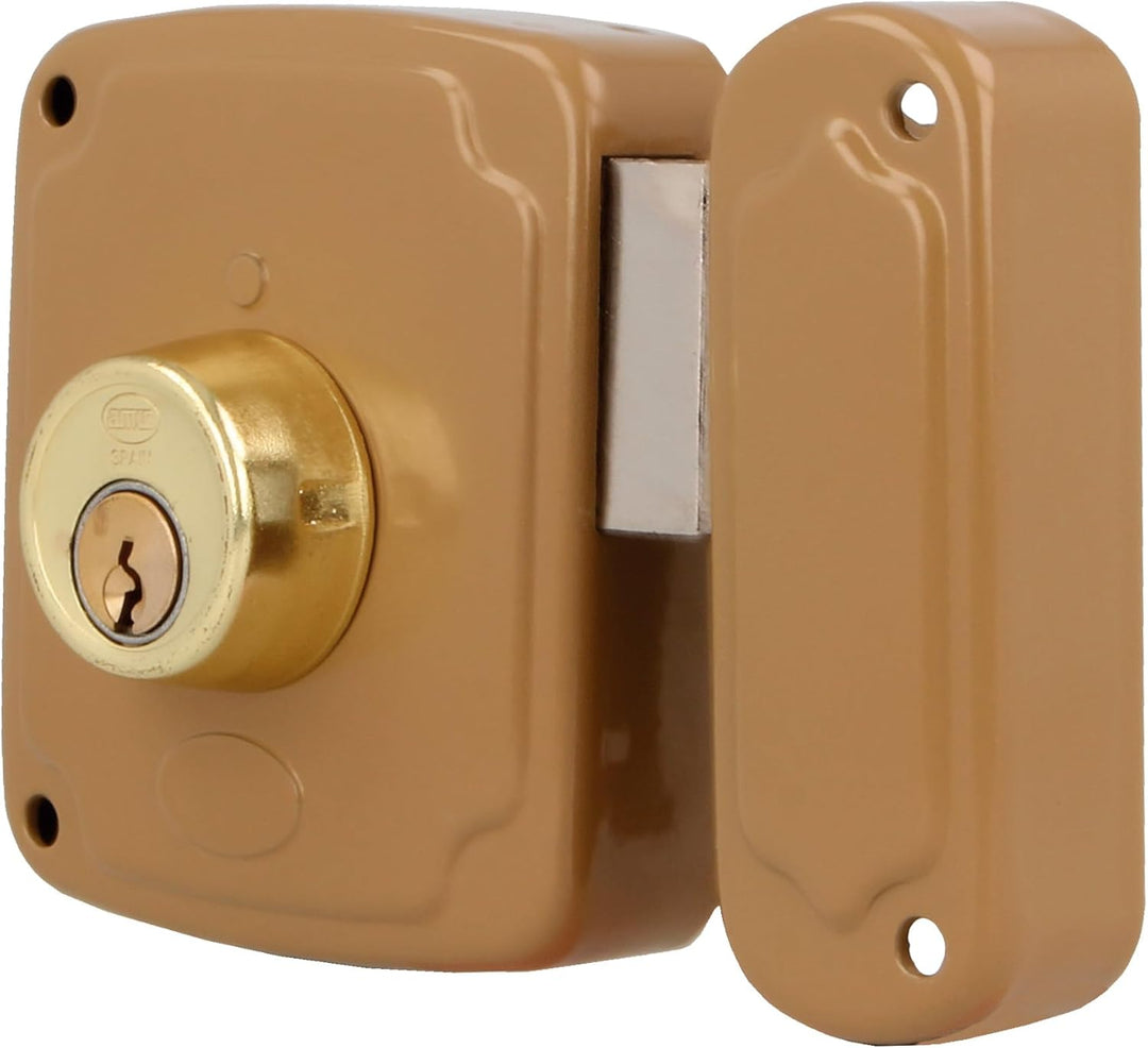 Amig - Aufschraubschloss DIN rechts mit Schliesshebel und Falle für Holztüren Mod. 72PU - 80 x 95 mm
