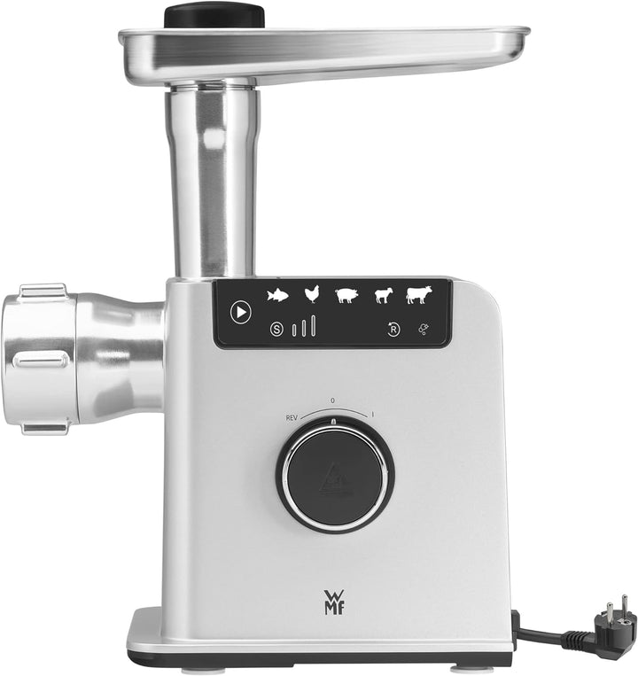 WMF Profi Plus Fleischwolf elektrisch, Wurstfüllmaschine, Rücklauf, 3 Lochscheiben, Kebbe- und Sprit