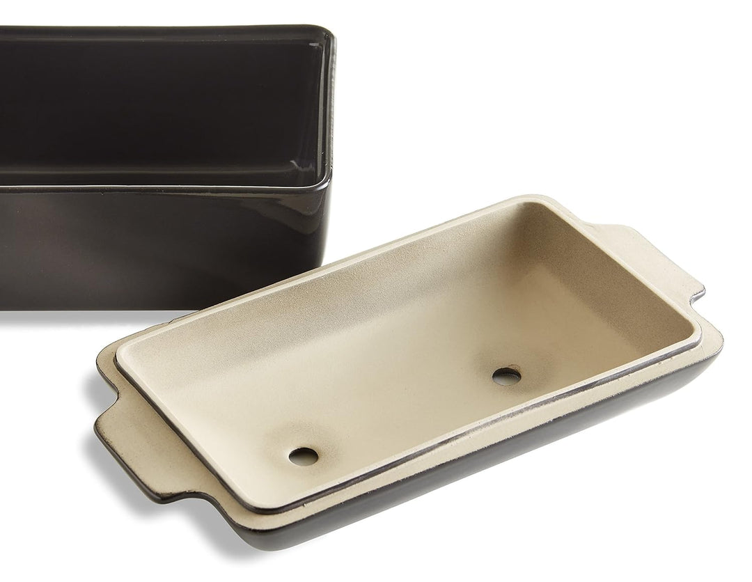 Emile Henry Brotlaib Bäcker, Keramik, Kohle, 24x15x12.5 cm Charcoal, Charcoal