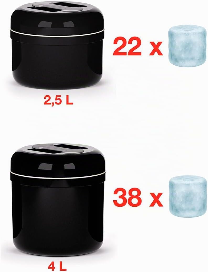Valira 6212/114 Eiswürfelbehälter, isoliert, Metall, 2,5 l, Schwarz/Grau