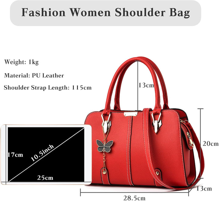 FANDARE Damen Handtasche Tote Beutel PU-Leder Umhängetaschen Schultertasche Wasserdicht Henkeltasche
