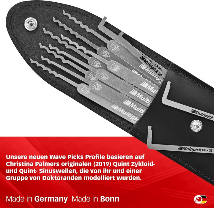 MULTIPICK ELITE 12 Profi Dietrich Set - [12 Teile | 0,6 mm] Made in Germany - Lockpick Tool, Schlöss