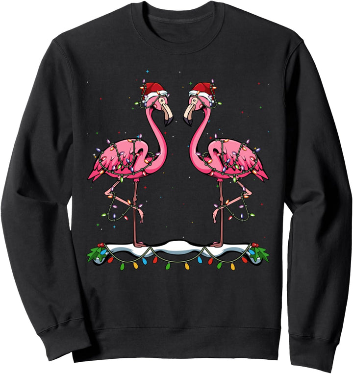 Flamingo Weihnachtsbaum Weihnachten Pink Rosa Vogel Natur Sweatshirt