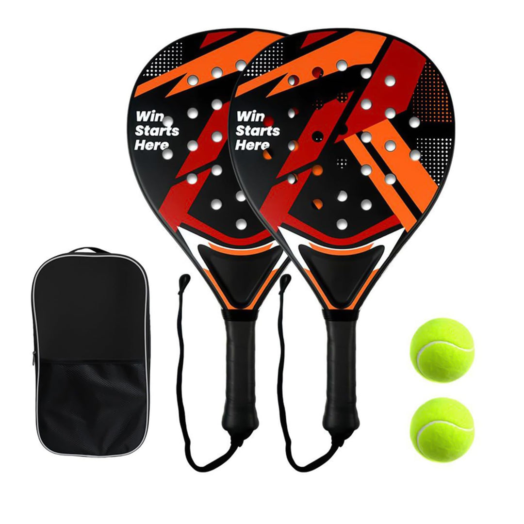 Padel Schläger Set - 2X Racket + 2X Bälle + Tasche, Padelschläger für Anfänger, Damen, Padel Racket