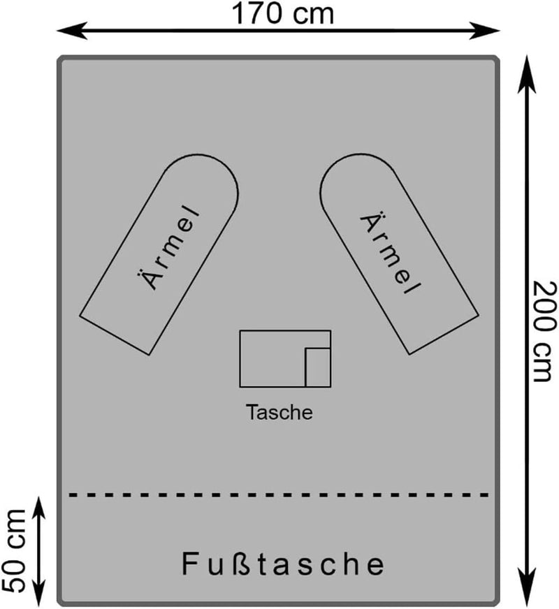 Gräfenstayn® TV-Decke mit Ärmeln und Fuss Tasche - 200 x 170 cm Kuscheldecke - viele Farben - Supers