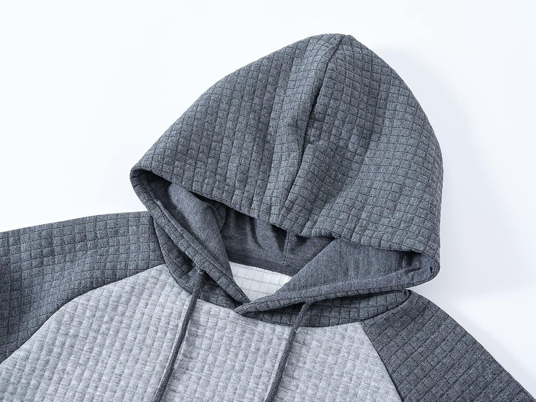 YuKaiChen Herren Kapuzenpullover Casual Langarm Karierten Kordelzug Jacquard Hooded Sweat mit Fleece