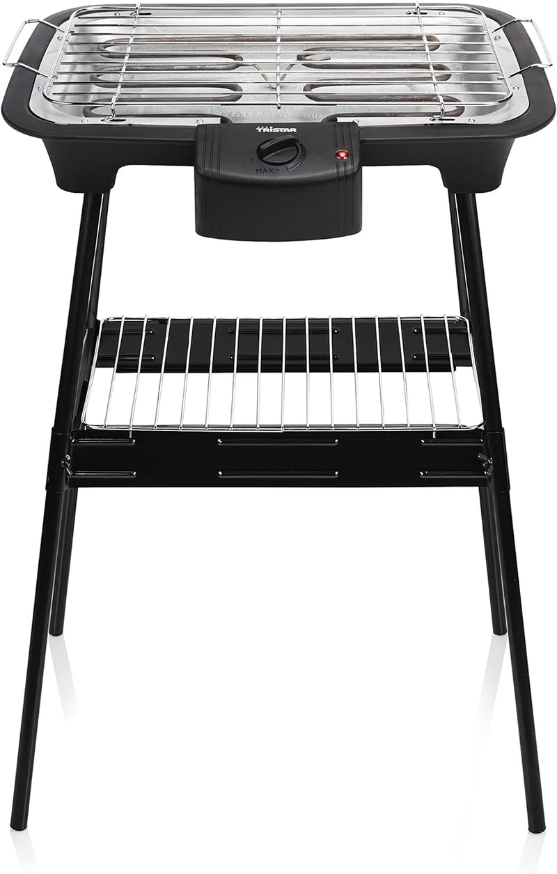 Tristar elektrischer Tisch- und Standgrill - 38x22cm Grillfläche, inkl. Grillrost, regelbare Heizstu