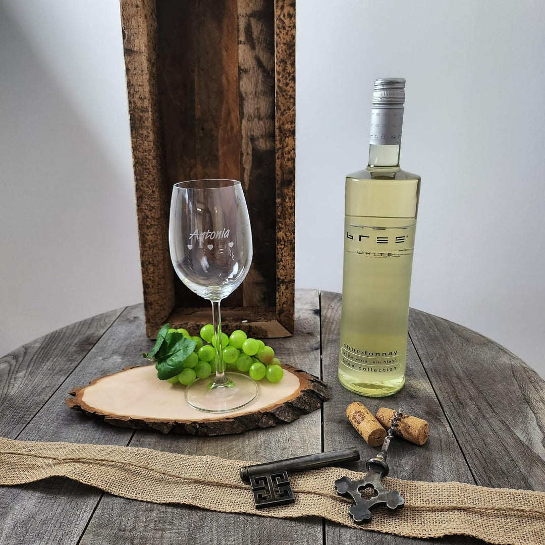 Geschenk zum Valentinstag – Wein Geschenksets – Weinglas mit Gravur 370ml – Geburtstagsgeschenke – G