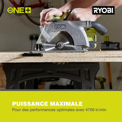 RYOBI 18 V ONE+ Akku-Handkreissäge R18CS-0 (Bohrungs-ø 16 mm, Schnitttiefe bis 52mm, Leerlaufdrehzah