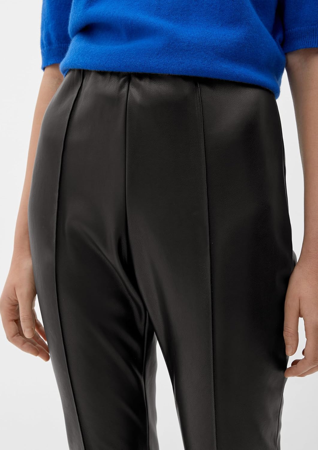 s.Oliver BLACK LABEL Damen Skinny: Leggings aus Lederimitat 36 Schwarz 9999, 36 Schwarz 9999