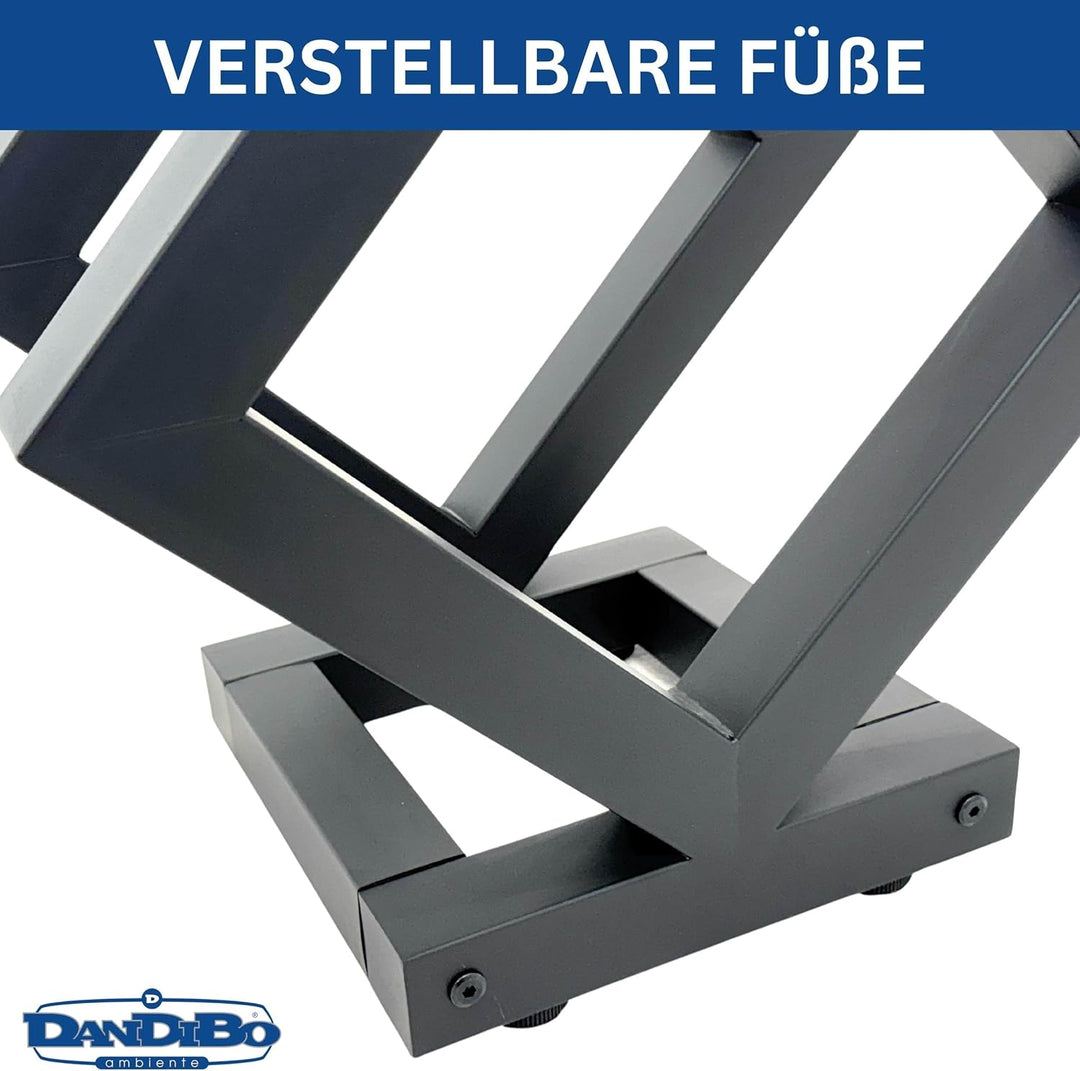 DanDiBo Kaminholzregal Innen Metall Schwarz Würfel Quadratisch 96606 Brennholzregal Holzaufbewahrung