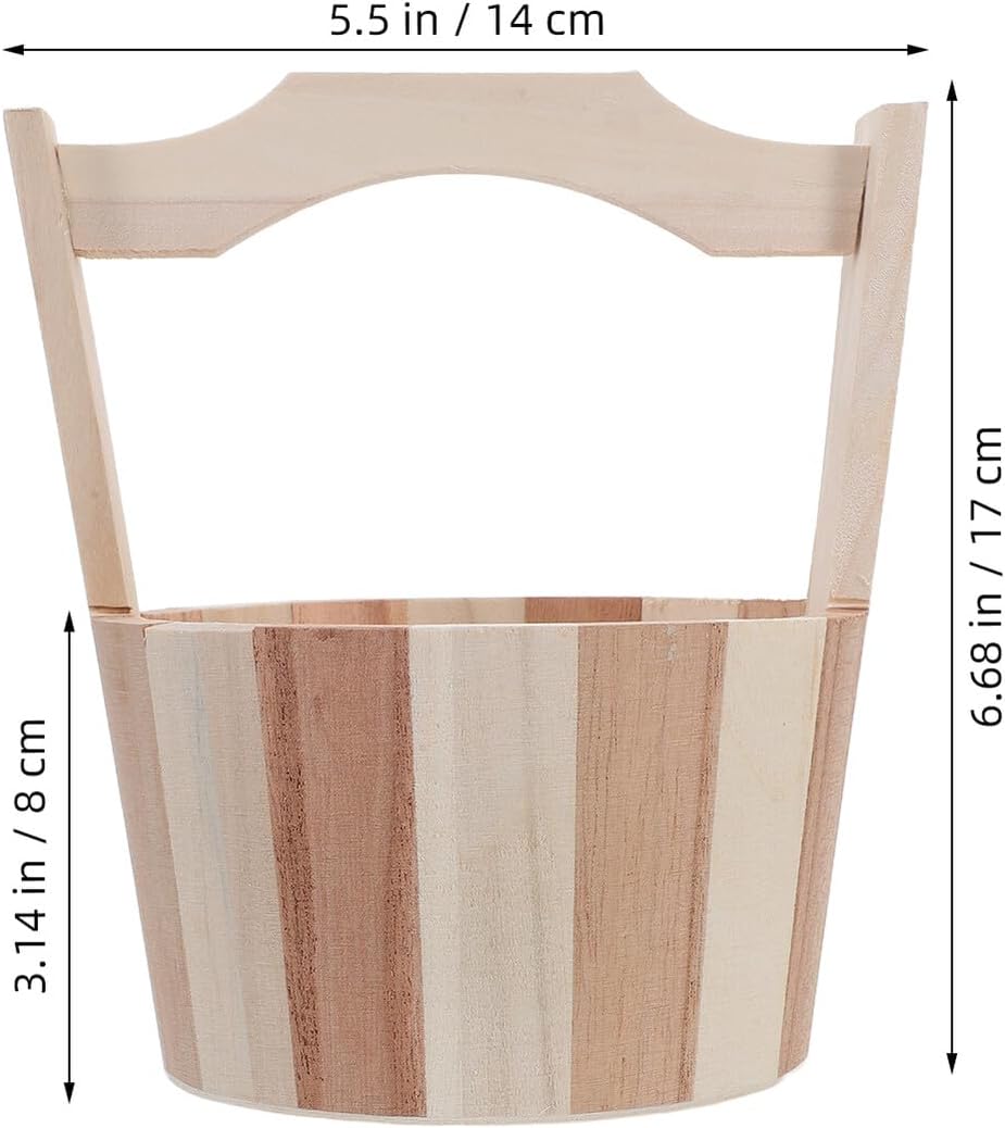 NUOBESTY Sauna Utensilien Holz Eimer mit Griffen für Badesalz und Fussbad im Spa Multifunktionaler H