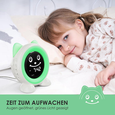 FiveHome Wecker Kinder-Schlaftrainer Kinder Kinderwecker Digital Lichtwecker mit 11 Farben Nachtlich