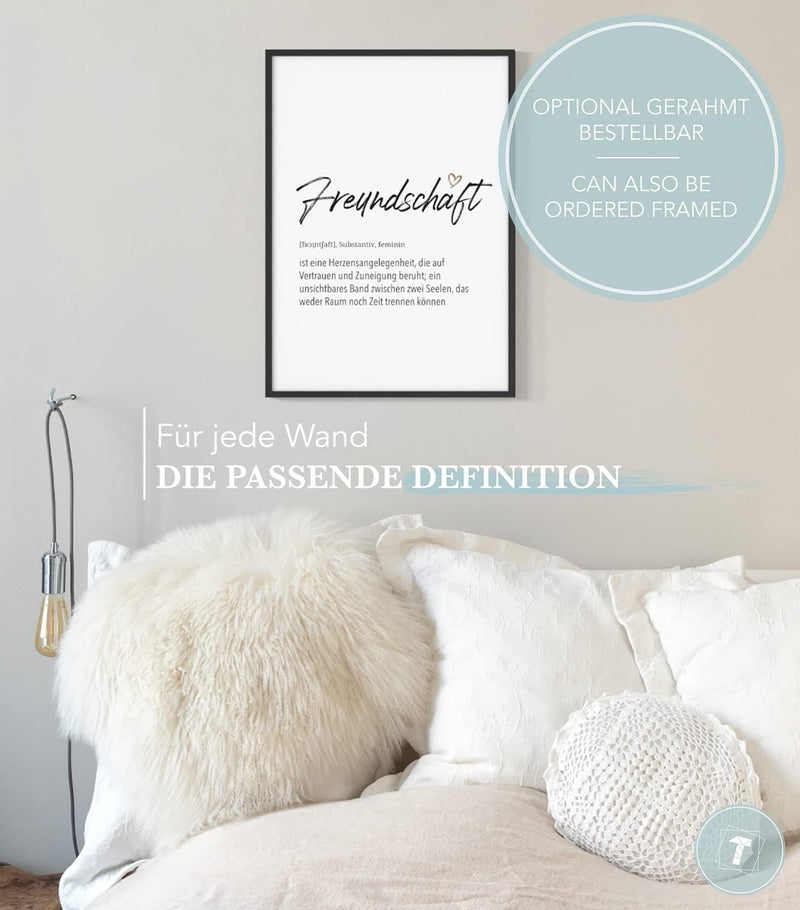 Papierschmiede® Definition: Freundschaft, DIN A1 (59x84 cm), XXL Poster für Wohnzimmer, Schlafzimmer