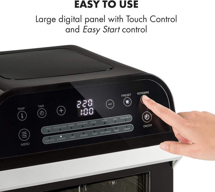 Klarstein AeroVital Cube - Heissluftfritteuse, Heissluftgarer, Airfryer ohne Öl, 50 bis 220 °C, Heis