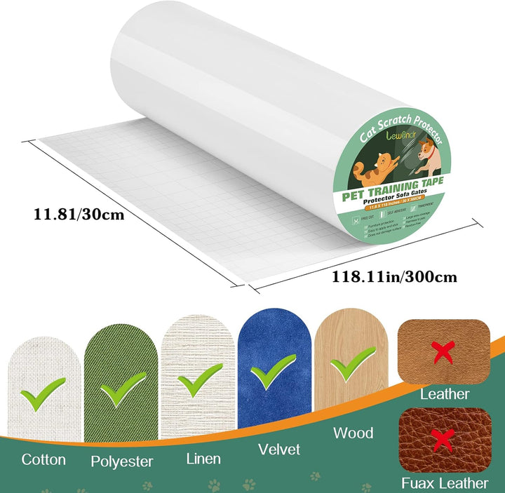 Lewondr Kratzschutz Sofa Katze, 30 × 300 cm Katzen Kratzfolie Sofa, Katze Kratzschutz Schutzmöbel mi