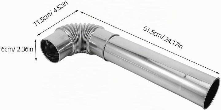 Edelstahl Ofenrohr Satz 60cm mit 90° Bogen Schornsteinverlängerung Ø 60mm für Zeltofen und Heizgerät