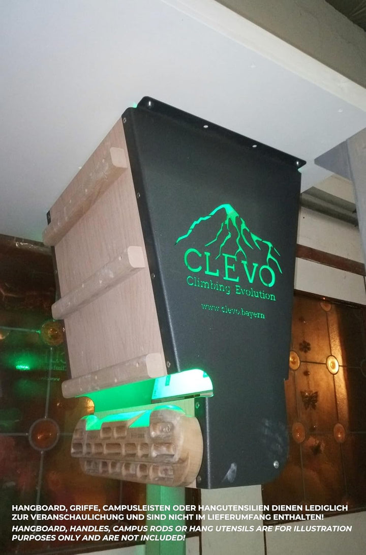 CLEVO XL Multifunktionales Klettertrainingsmodul für Deckenmontage: Campusboard, Hangboard, Klimmzug