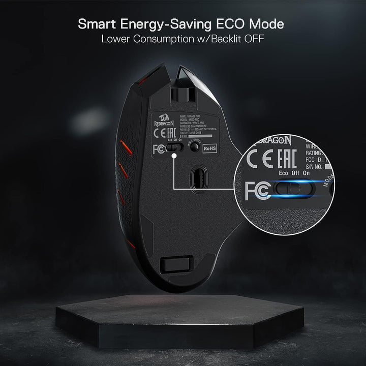 Redragon M690 PRO Kabellose Gaming-Maus, 8000 DPI kabelgebundene/kabellose Gaming-Maus mit Schnellfe