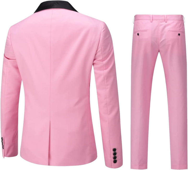 Sliktaa Herren Anzug 3 Teilig Slim Fit Reihe Einfarbig Stoff Business Shawl Kragen Klassisch Tunika