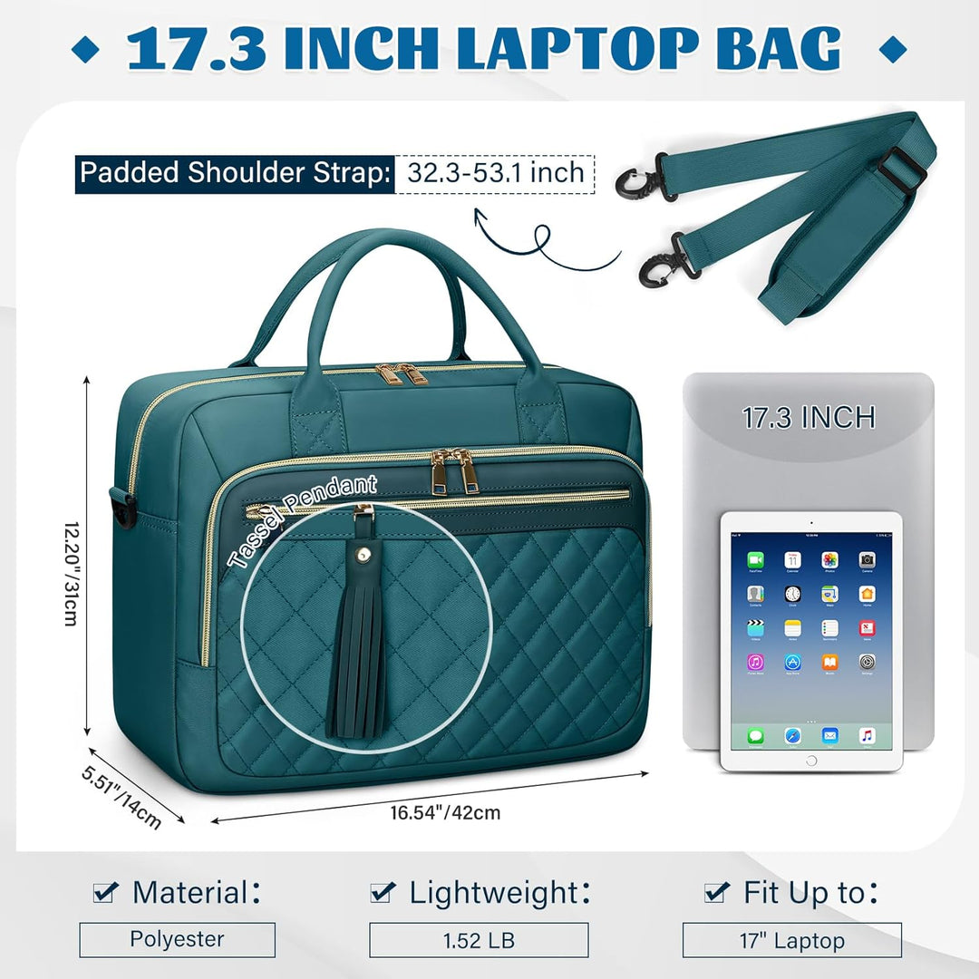 RAINSMORE Laptoptasche Damen 17,3 Zoll Laptop Aktentasche Wasserdichte | Arbeitstasche Lehrertasche